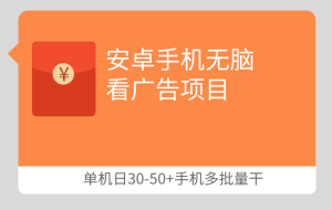 福利项目：安卓手机无脑看广告赚钱，单机30-50+可批量手机操作【最新口子】-云顶工作室—自媒体博客，关注精准流量获取及转化率提升！